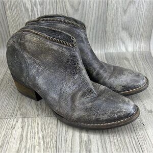 Very Volatile Charcoal Leather Ankle Boots